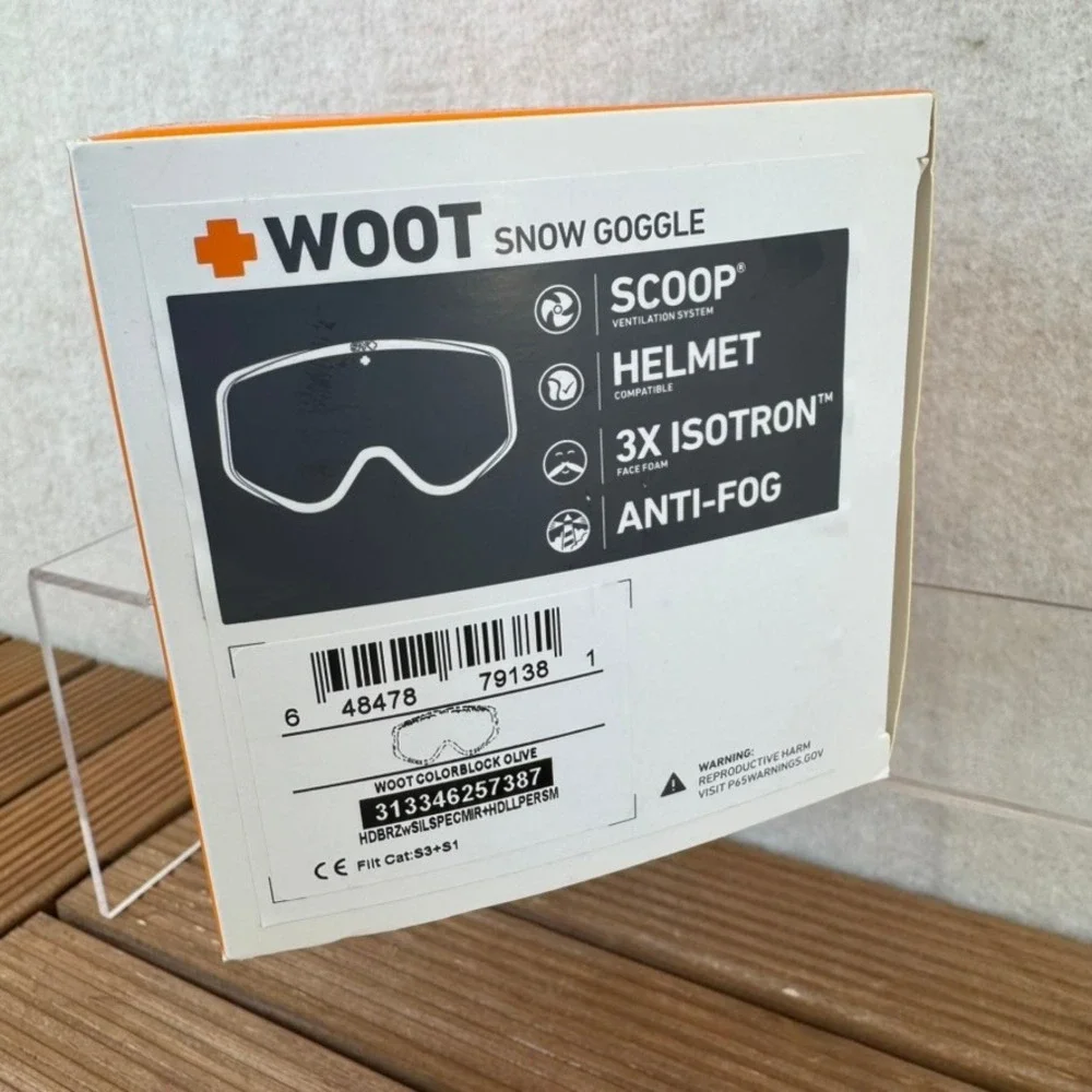 NEW Spy Optic Woot Snow Goggles Colorblock Olive Green Anti-Fog with Bonus Lens
